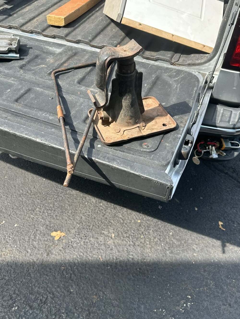 Vintage Truck Jack with Handle and Base Plate